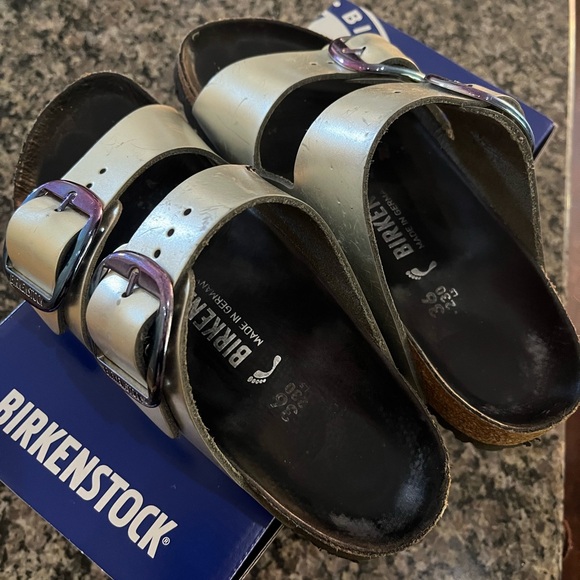 Chrome/silver Birkenstock sandals - Picture 2 of 7